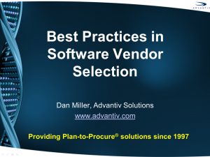 Best Practices in Software Vendor Selection Presentation